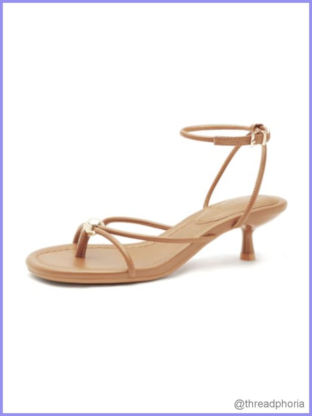Strappy Kitten Heels for Women Open Toe Low Heel Dress Sandals Ankle Strap